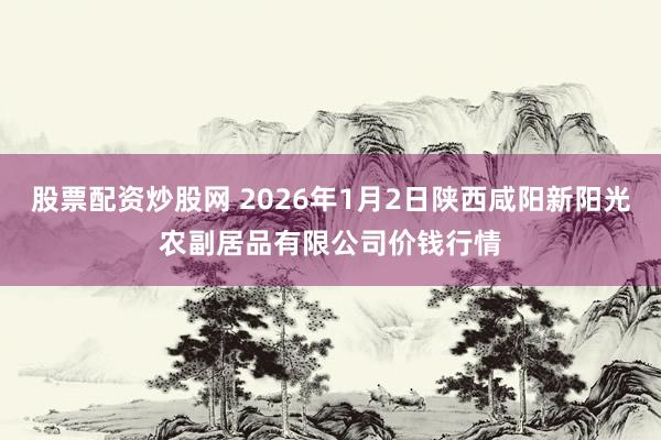股票配资炒股网 2026年1月2日陕西咸阳新阳光农副居品有限公司价钱行情
