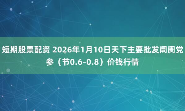 短期股票配资 2026年1月10日天下主要批发阛阓党参（节0.6-0.8）价钱行情