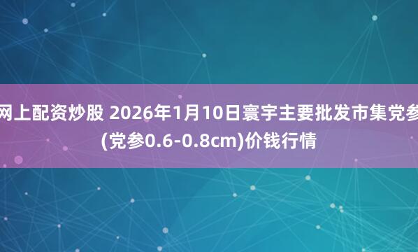 网上配资炒股 2026年1月10日寰宇主要批发市集党参(党参0.6-0.8cm)价钱行情