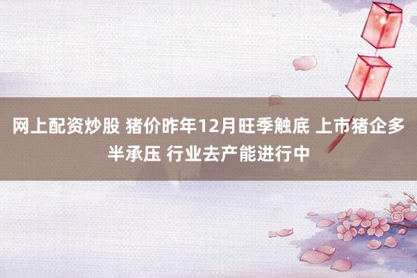 网上配资炒股 猪价昨年12月旺季触底 上市猪企多半承压 行业去产能进行中